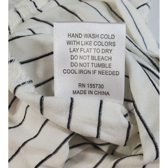 Modern Works Womens Sleeveless Blouse Black White Stripe Shirt Top NWT Medium M - Picture 8 of 9